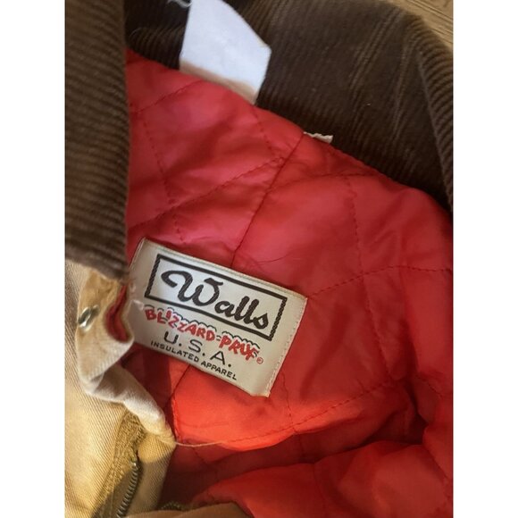 WALLS BLIZZARD PRUF INSULATED COVERALLS TAN Made In USA Large READ - Picture 13 of 16